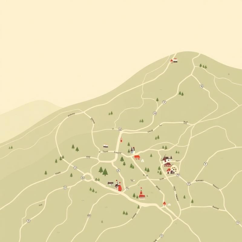 Illustrated map of the Yorkshire Dales